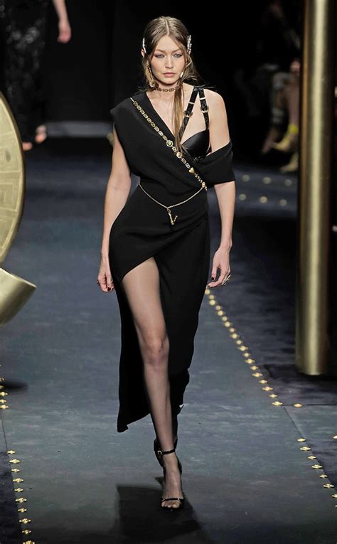 gigi hadid versace ss16|Gigi Hadid and Kendall Jenner Walk Versace Fall .